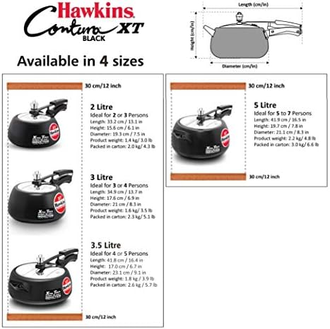 Hawkins Contura CXT20 Extra Vastag, Kemény Eloxált Kukta Gáz,Indukciós, Elektromos Tűzhelyek, 2 literes, Fekete