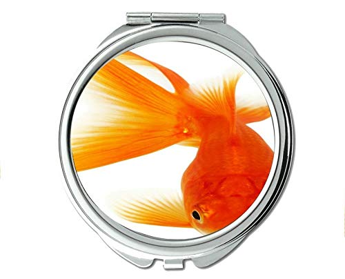 Tükör,Kompakt Tükör,halak téma a Zsebéből Tükör,hordozható tükör 1 X 2X Nagyító