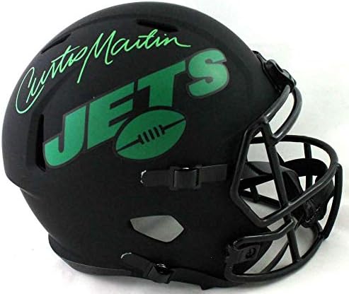 Curtis Martin Aláírt New York Jets F/S Napfogyatkozás Sebesség Sisak - PSA Auth *Zöld - Dedikált NFL Sisak