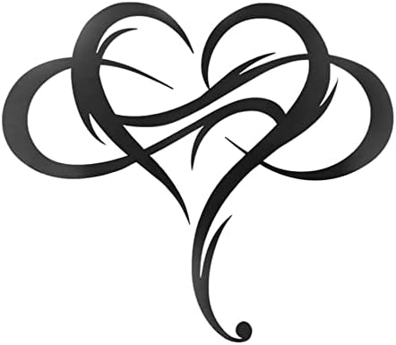 Infinity Szív Fém Fali Dekor, Szerelem Jele, Vas Művészeti szívzörejek Otthoni Esküvői Hivatal Decorration (M, Fekete)