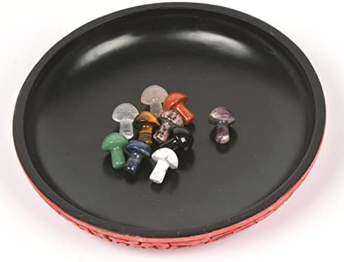 Természetes Kristály Gomba Faragott 0.8 inch Mini Kvarc Toadstool Gyógyító Reiki Dekoráció Kő(Csomag 10)