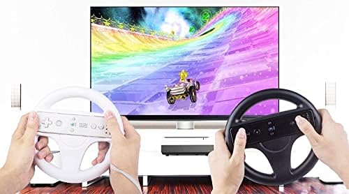 Tmyes Mario Kart Racing Wheel Kompatibilis Nintendo Wii, valamint Wii U 2 Csomag (Fekete-Fehér)