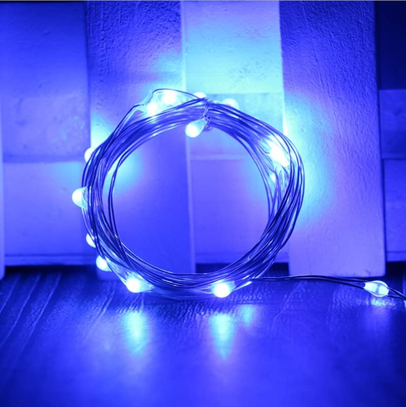 TEAFIRST 10pc borosüveg Tündér String Világítás 20 LED-es Akkumulátor Parafa Party Esküvői 2M (Kék)