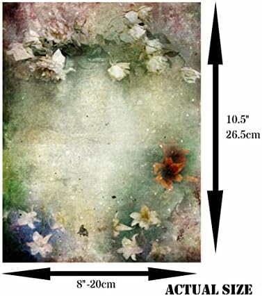 Sötét Virágos rizspapír, 8 x 10,5 hüvelyk - 6 db Különböző Nyomtatott Eperfa Papír Képek 30gsm Látható Szálak a Decoupage Kézműves Vegyes