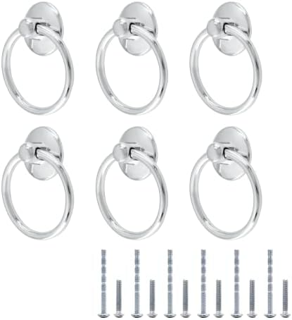 Waziaqoc 6DB Modern Stílusú Gyűrűt Húz, a Chrome Húzza a Gyűrű Cink Ötvözet Dekoratív Gyűrűt, Húzd meg Kezelni a Komód Fiókos Szekrény, konyhabútor