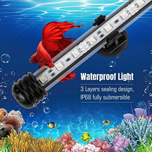 iKefe 7.5 White & Blue Merülő LED Akvárium akvárium Fény Időzítő/Szabályozható a Víz alatti akvárium, Akvárium LED Lámpatest Sós Édesvízi Hal,