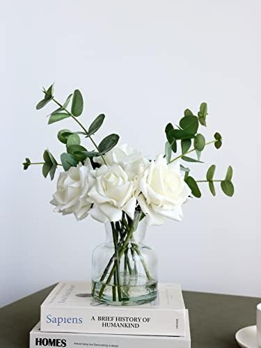 grtefhu Mesterséges Virágok, Fehér Rózsa, a Váza, a Hamis Virágok Mesterséges Víz Váza, Selyem virágokat a Váza Mesterséges Virágokat, Otthoni