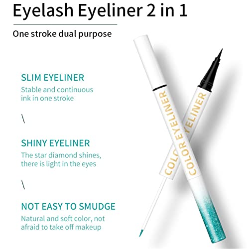 Outfmvch Női Smink Egy Tollat Kettős felhasználású Dupla Fej Eyeliner Pen Verejték Bizonyíték Nem Festék Gyöngy Szem Árnyék