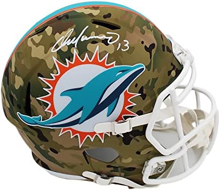 Dan Marino Aláírt Miami Dolphins Sebesség Teljes Méret Camo NFL Sisak - Dedikált NFL Sisak