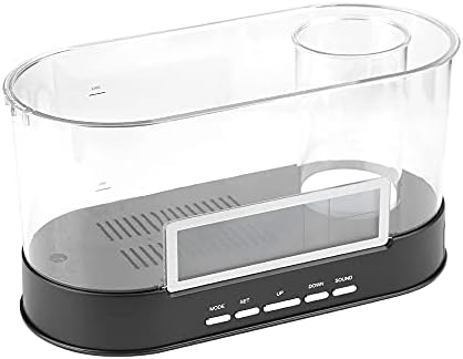 ZLBYB Falra Akvárium Tartály Többfunkciós USB Újratölthető Mini akvárium, Akvárium-Óra Funkció-LED Hal-Ház