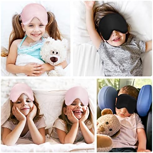 FRESHME Gyerekek Rózsaszín Selyem Alszik Maszk - Gyerekek Szem Maszk bőrbarát, Puha, Aranyos Áramszünet Állítható Selyem szemfedőt