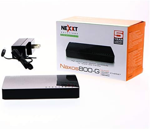 Nexxt Megoldások 8-Port Gigabit Gyors Ethernet Hálózati Kapcsoló [Naxos800G] | Smart Plug and Play Nem menedzselhető Asztali Switch