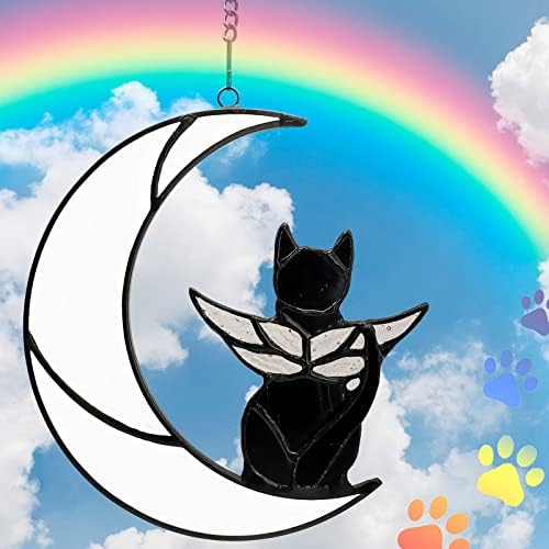 Fekete Macska Emlékmű Ajándékok Veszteség a Macska Rokonszenvét Ajándék, Angyal Macska halála Halál Emlékezés Memória Dísztárgyak,